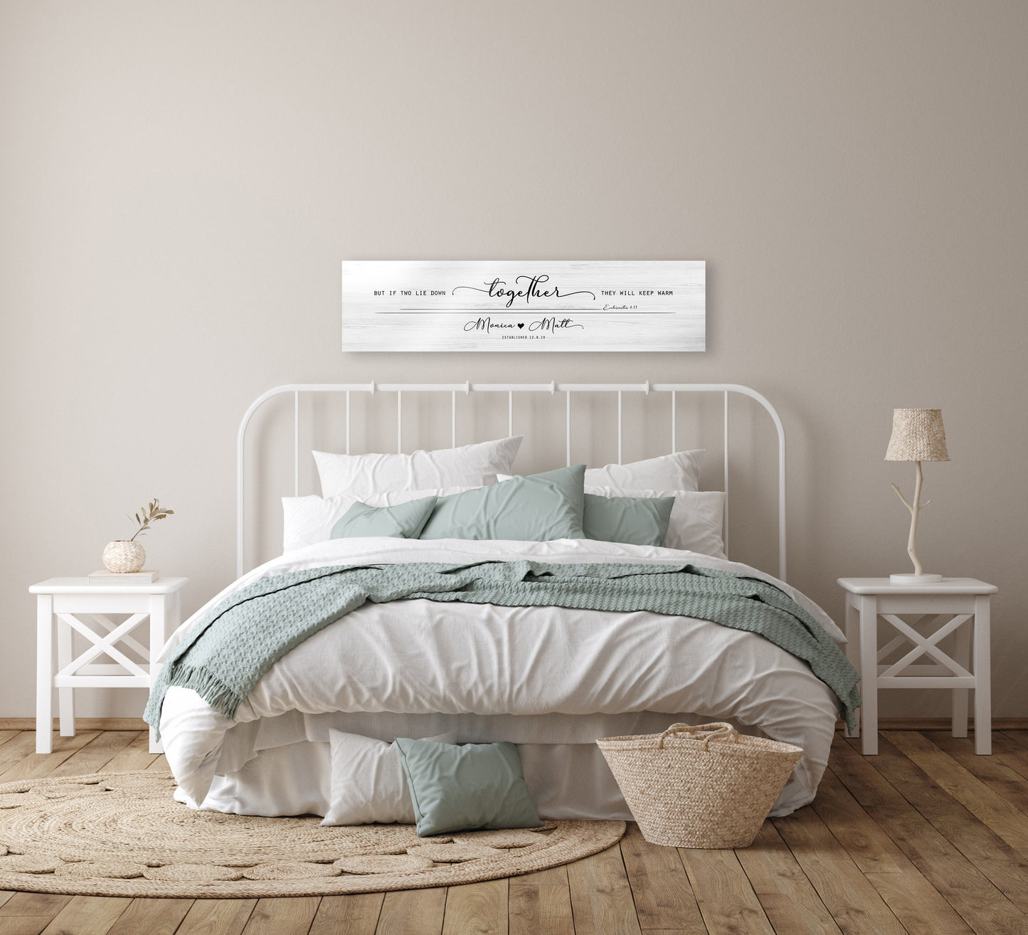 Christian Rustic Farmhouse Couples Personalized Decor, Wood Bedroom Sign - HoneycombProverbs - Signs - 5 year anniversary gifts