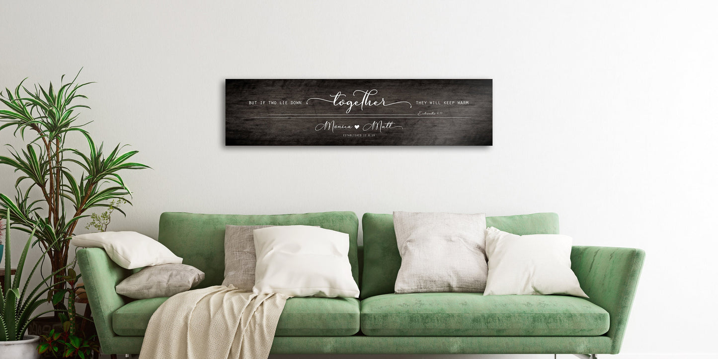 Ecc 4:11 Personalized Wall Decor, Whitewash Wood Sign - HoneycombProverbs - Signs - 5 year anniversary gifts