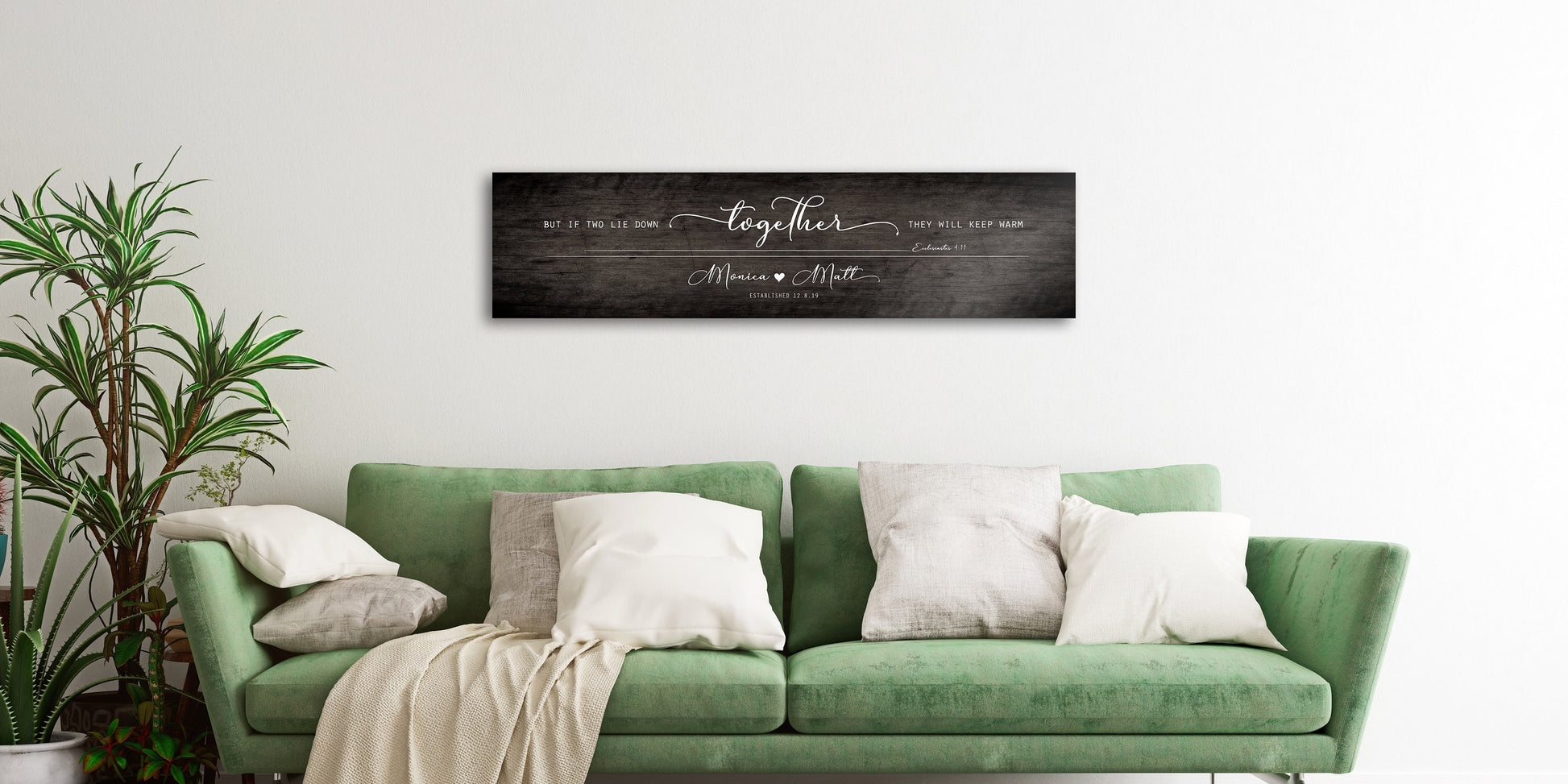 Ecc 4:11 Personalized Wall Decor, Whitewash Wood Sign - HoneycombProverbs - Signs - 5 year anniversary gifts