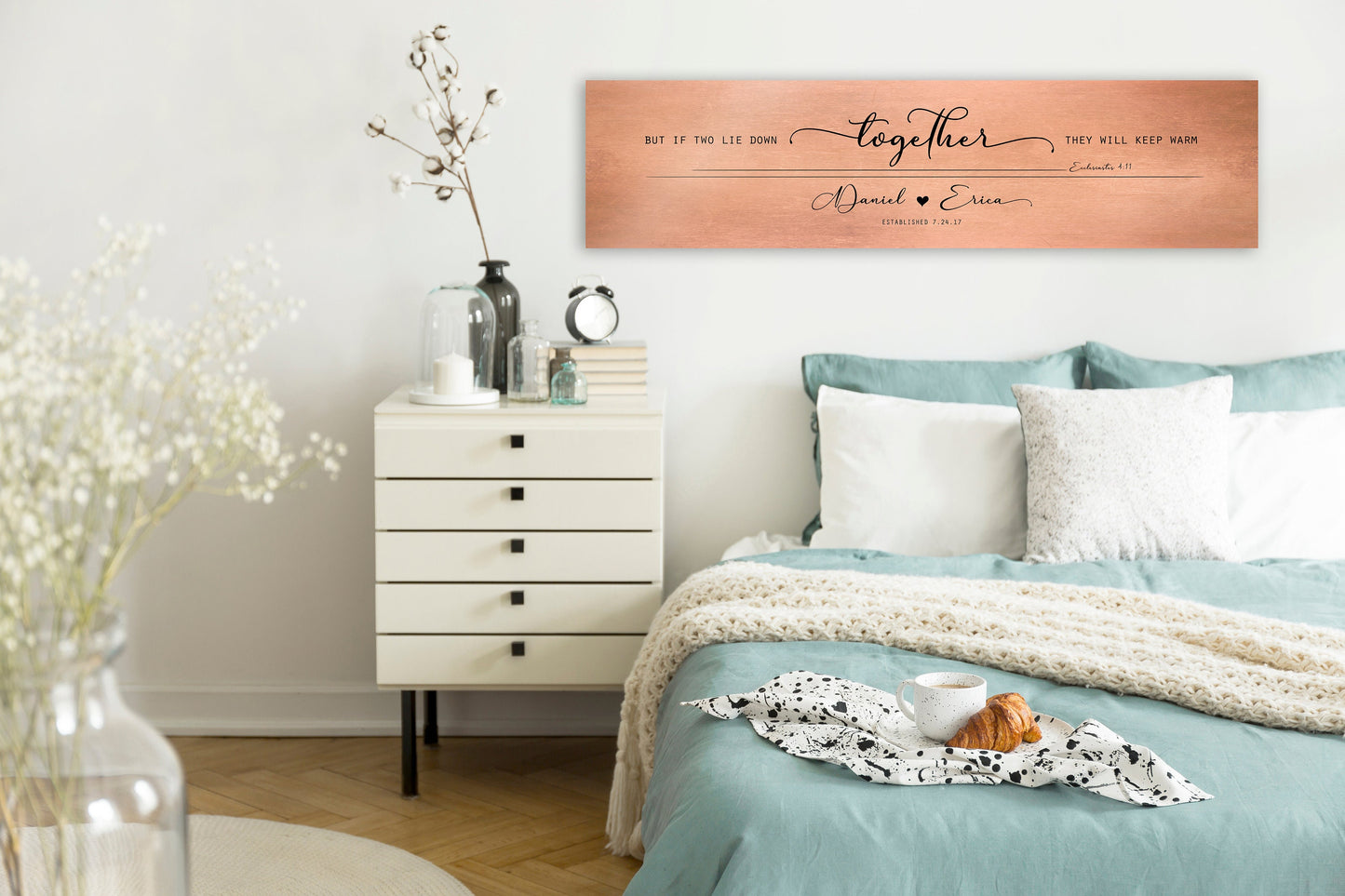 Husband & Wife Bedroom Sign, Words of Wisdom gift for couples - HoneycombProverbs - Signs - Copper Anniversary Gifts