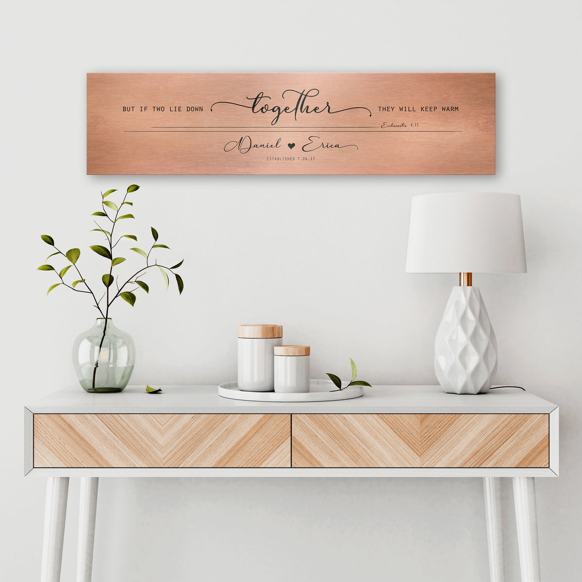 Tarnished Tin Words of Wisdom for Couple's Sign, Christian Decor for Bedroom - HoneycombProverbs - Signs - Tin and Aluminum Gifts