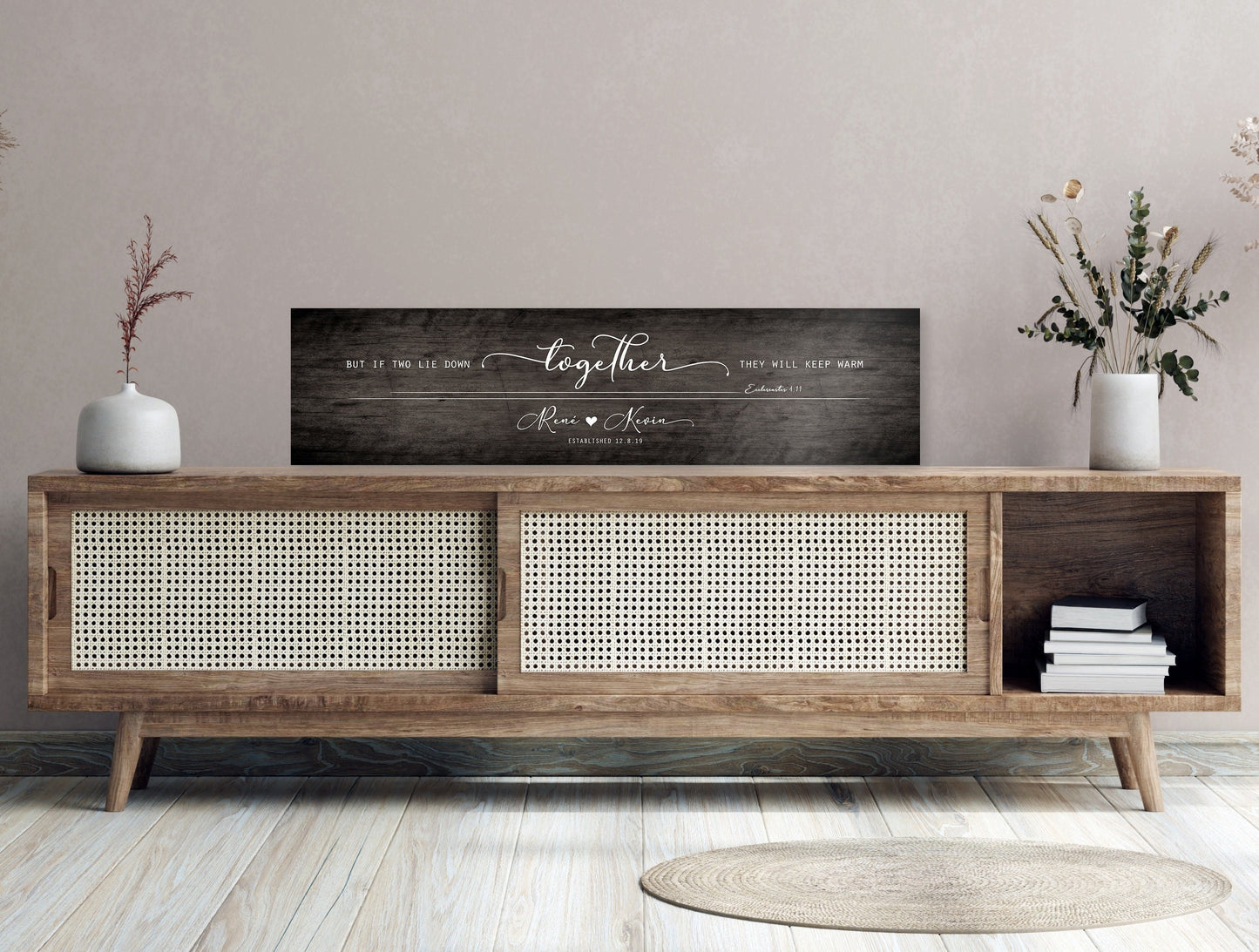 Christian Rustic Farmhouse Couples Personalized Decor, Wood Bedroom Sign - HoneycombProverbs - Signs - 5 year anniversary gifts