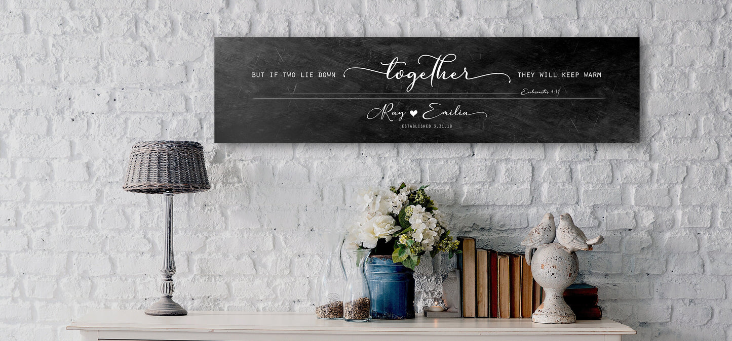 Burnished Bronze Ecc 4:11 Sign for Couples, 8 year Bronze Anniversary Gift for him - HoneycombProverbs - Signs - Bronze Anniversary Gifts