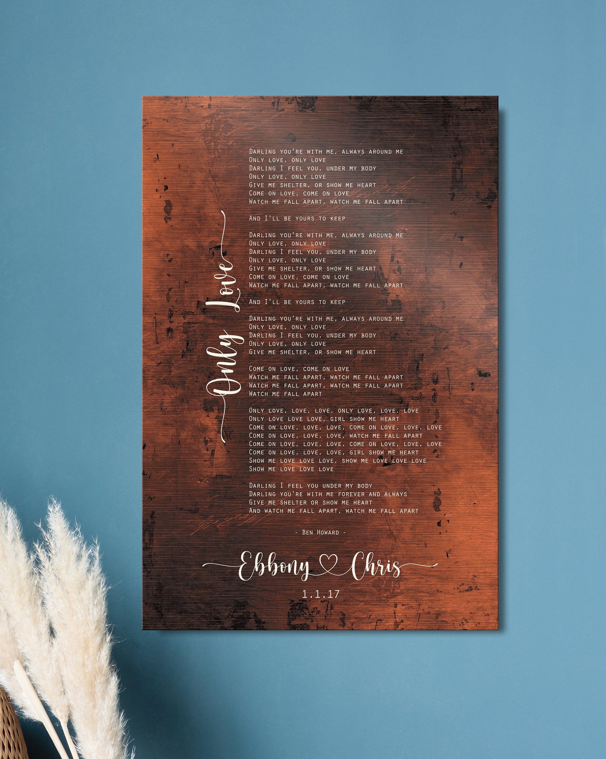 Connecting Hearts Song on Bronze - HoneycombProverbs - Signs - Bronze Anniversary Gifts