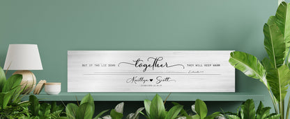 Ecc 4:11 Personalized Wall Decor, Whitewash Wood Sign - HoneycombProverbs - Signs - 5 year anniversary gifts