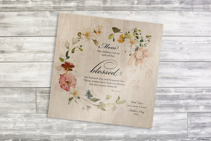 Her Children Call Her Blessed: Personalized Proverbs 31 Wood Plaque - HoneycombProverbs - Signs - Christian Wall Art
