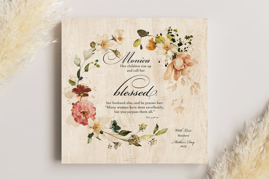 Her Children Call Her Blessed: Personalized Proverbs 31 Wood Plaque - HoneycombProverbs - Signs - Christian Wall Art