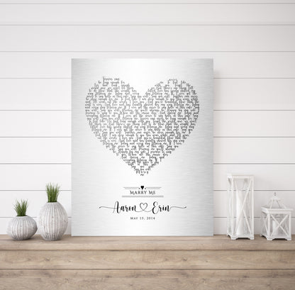 Rustic Heart Shape Song Lyric Sign on Tin - HoneycombProverbs - Signs - Tin and Aluminum Gifts