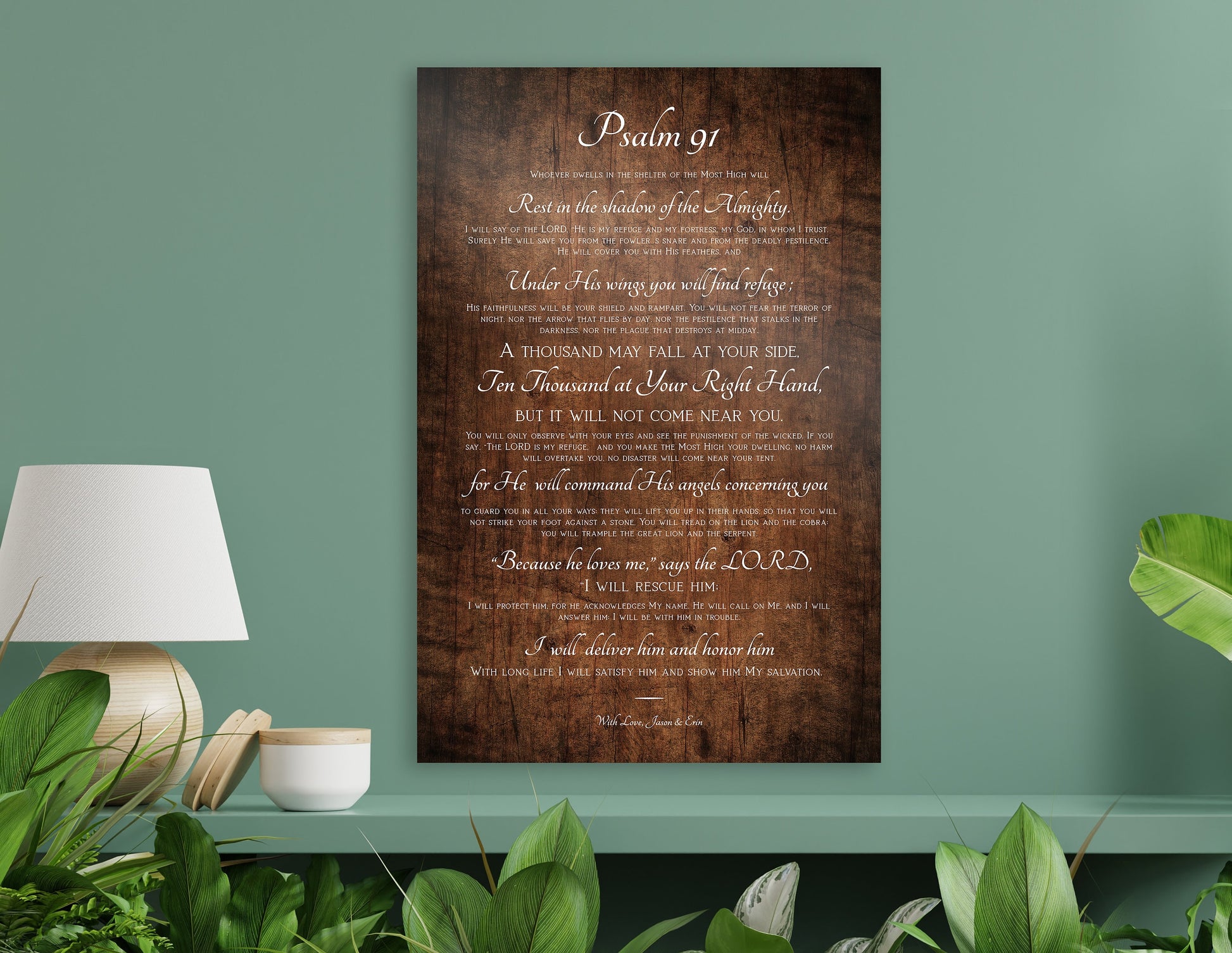 Military Spouse Gift, The Soldier's Psalm 91 Wall Decor - HoneycombProverbs - Religious Home & Decor - Christian Wall Art