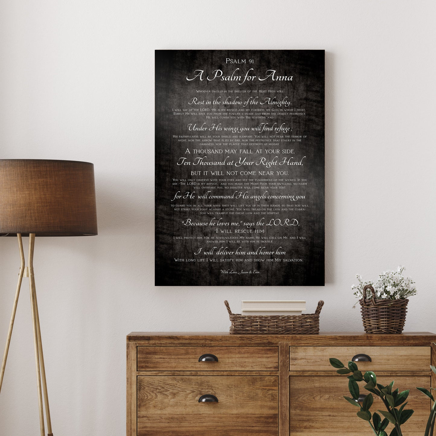 Personalized Psalm 91 Gift, Gift for Wife - HoneycombProverbs - Religious Home & Decor - Christian Wall Art