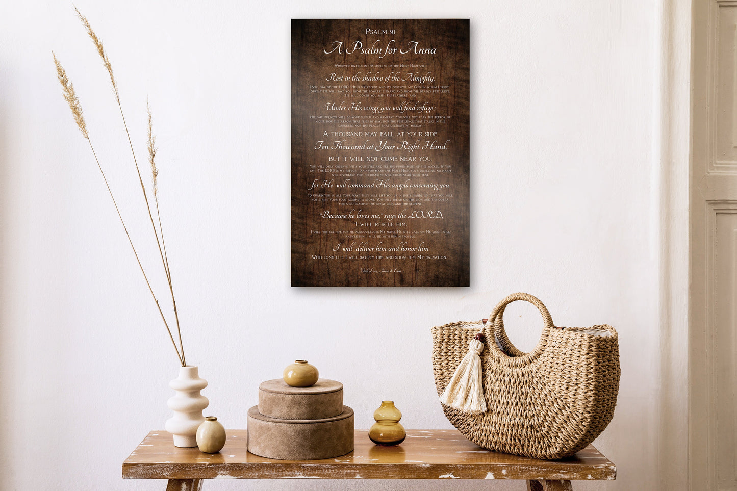 Personalized Gift for Military Wife, Psalm 91 Gift - HoneycombProverbs - Signs - Christian Wall Art