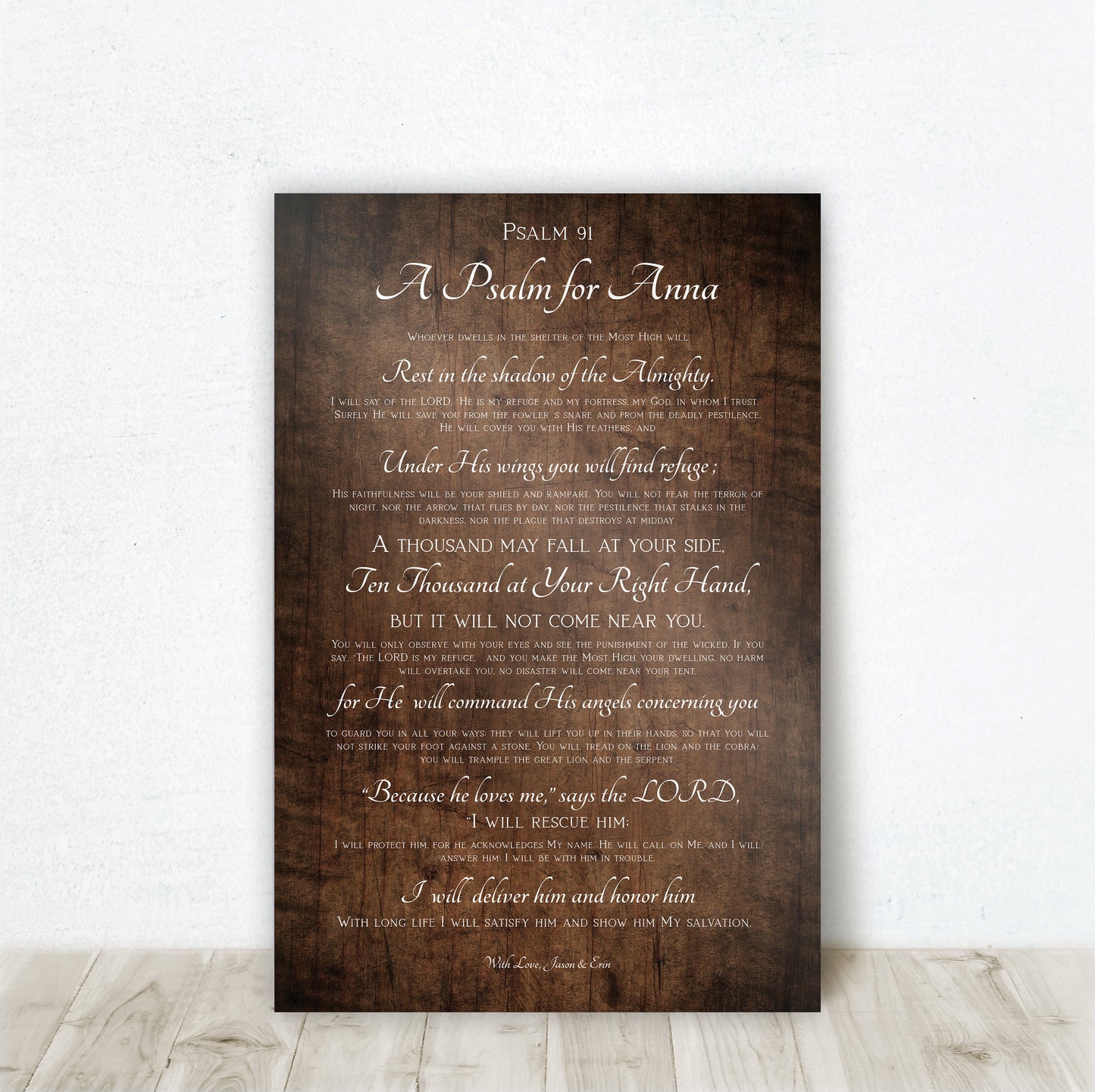 Personalized Gift for Military Wife, Psalm 91 Gift - HoneycombProverbs - Signs - Christian Wall Art