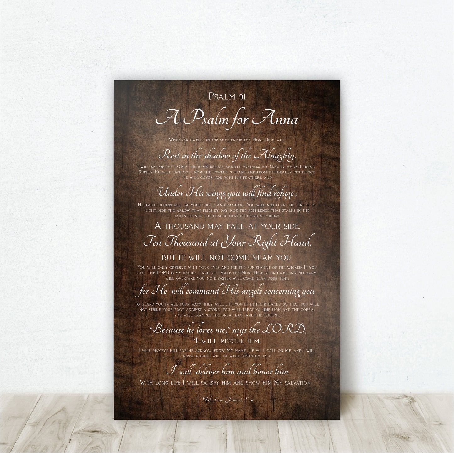 Personalized Psalm 91 Gift, Gift for Wife - HoneycombProverbs - Religious Home & Decor - Christian Wall Art