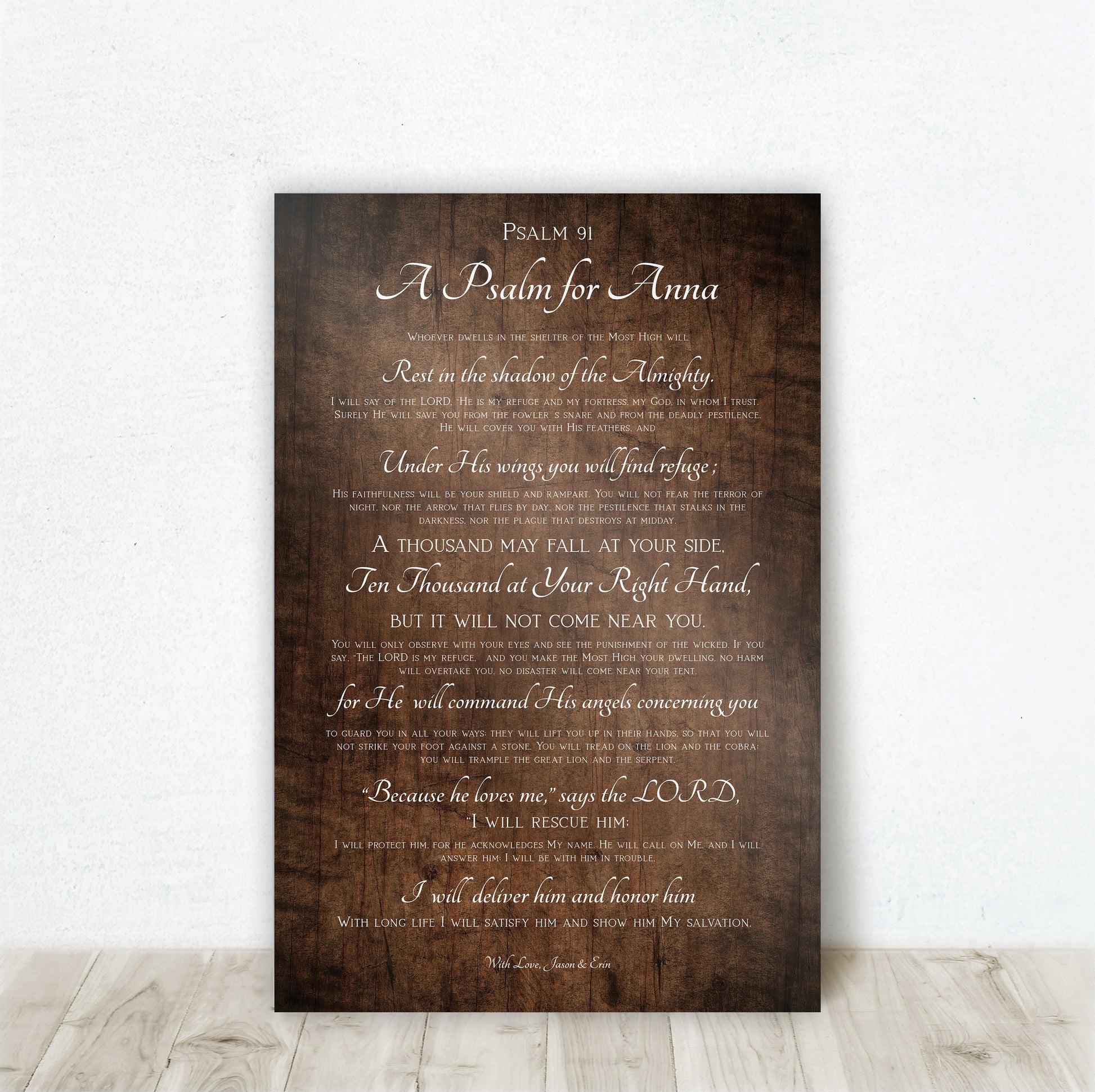 Personalized Psalm 91 Gift, Gift for Wife - HoneycombProverbs - Religious Home & Decor - Christian Wall Art