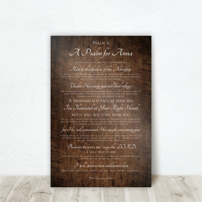 Personalized Psalm 91 Gift, Gift for Wife - HoneycombProverbs - Religious Home & Decor - Christian Wall Art
