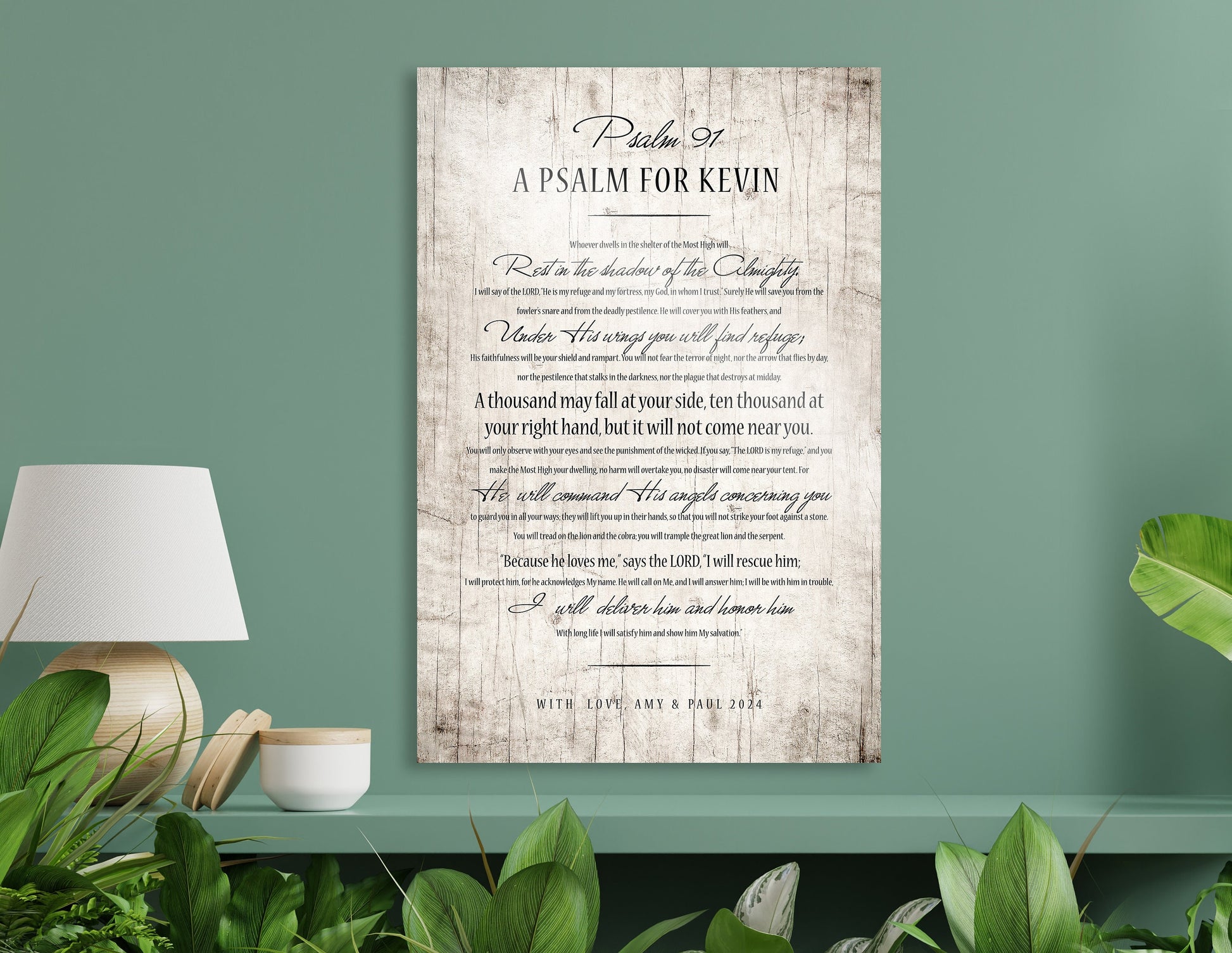 Soldier's Psalm 91, Personalized Man Cave Art - HoneycombProverbs - Religious Home & Decor - Luxury Corporate Gifts