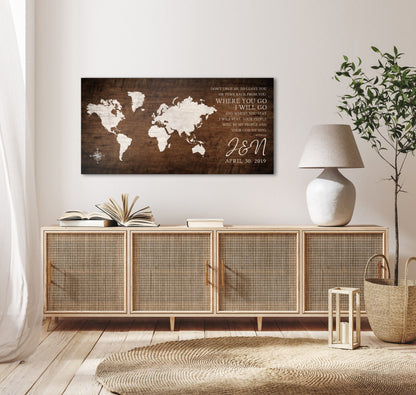 Christian World Map Decor with Names - HoneycombProverbs - Signs - Christian Wall Art