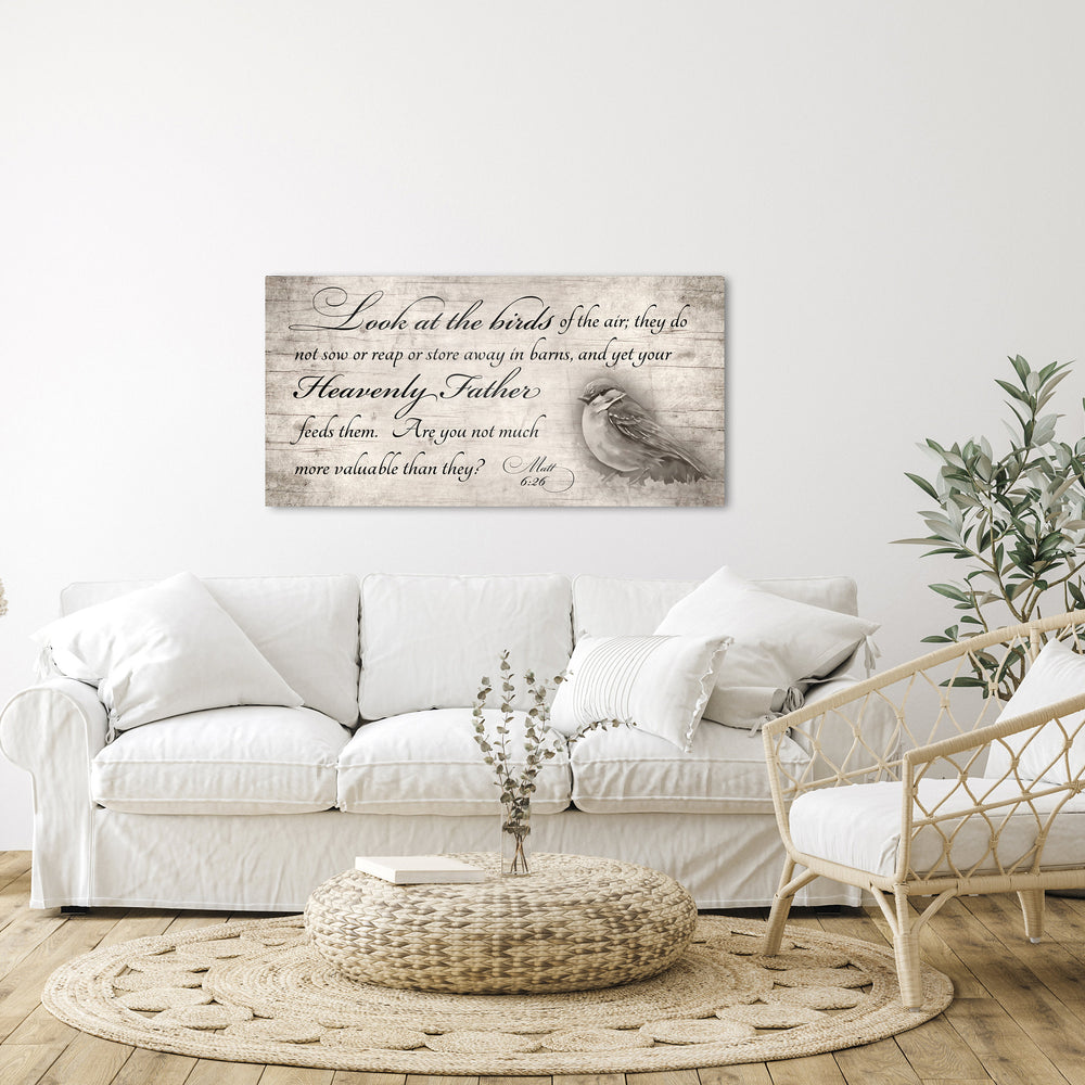 
                  
                    Look at the birds, Large Wood Scripture Art, Rustic Wood Wall Decor, Religious art, CottageCore, Religious Wall Hanging, Bible Verse
                  
                