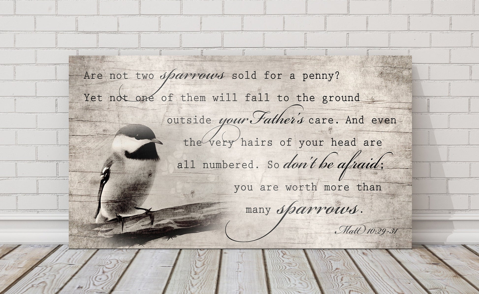 Personalized Matthew 10:29-31 Farmhouse Sign: Don't be afraid - HoneycombProverbs - Signs - Christian Wall Art