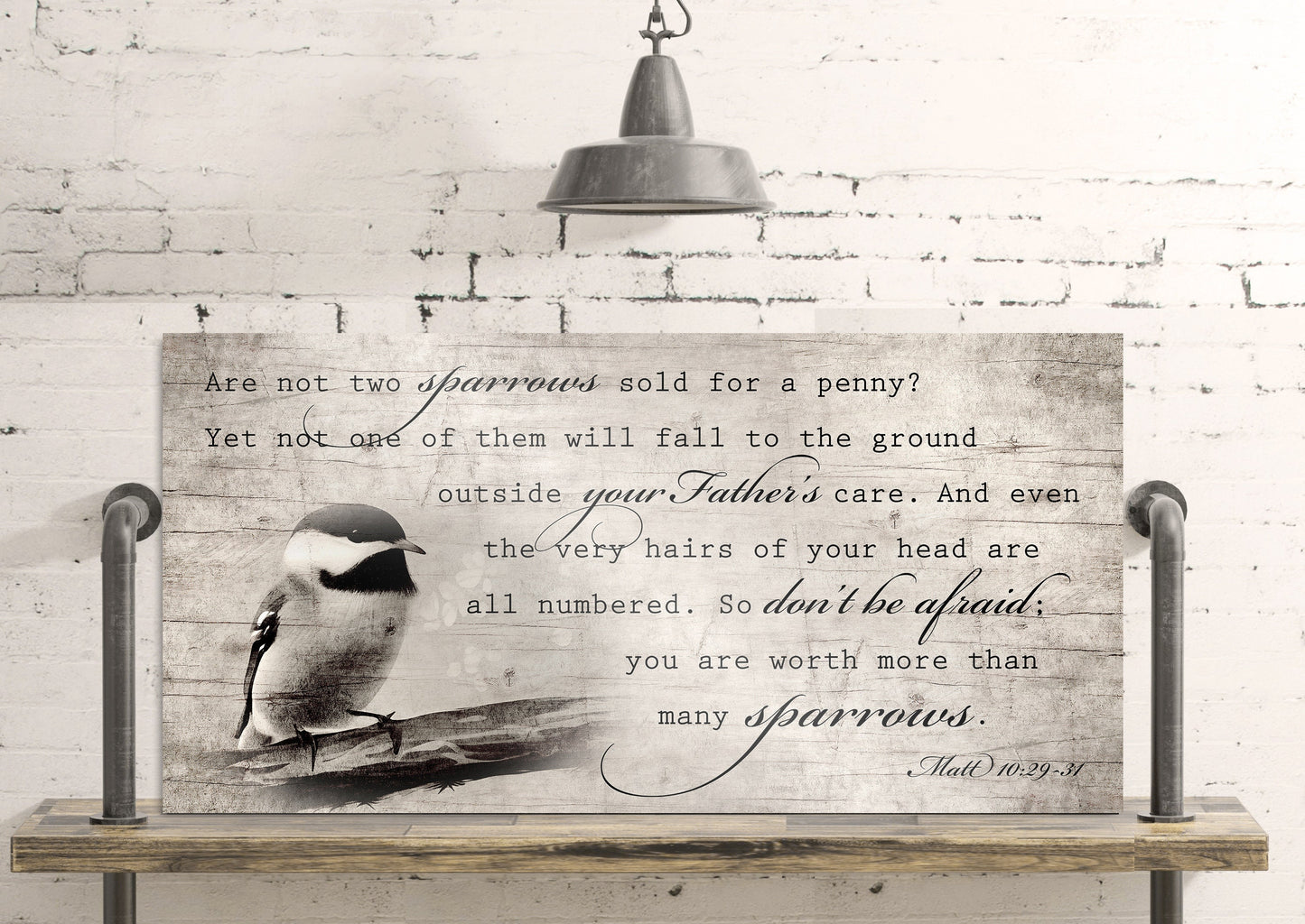 More than Many Sparrows, Matthew 10:29-31 Farmhouse Sign - HoneycombProverbs - Signs - Christian Wall Art