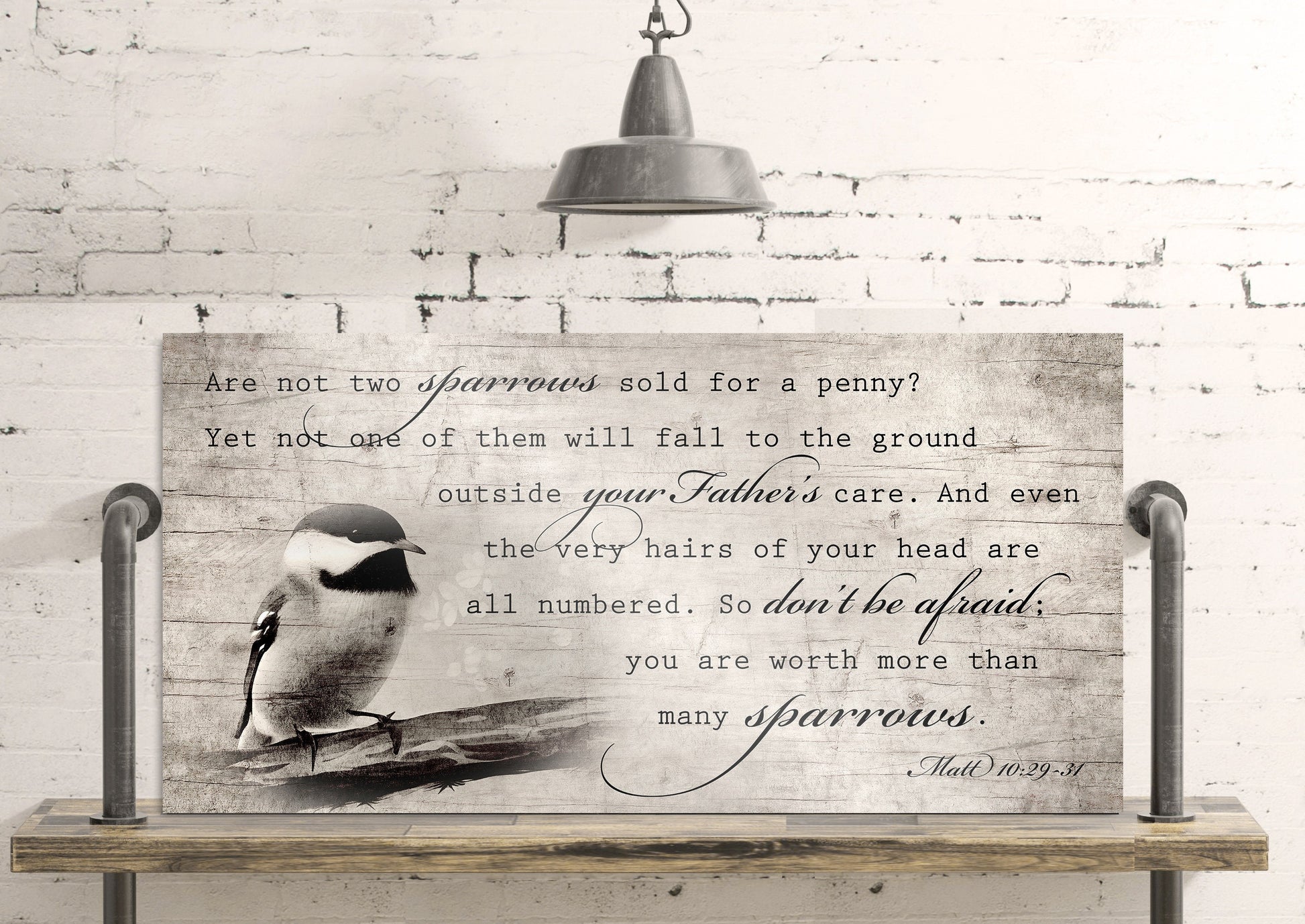 More than Many Sparrows, Matthew 10:29-31 Farmhouse Sign - HoneycombProverbs - Signs - Christian Wall Art