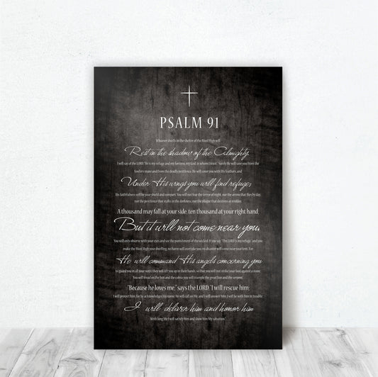 christian wall art, wooden wall art, wood plaque with bible verse, Psalm 91 Art