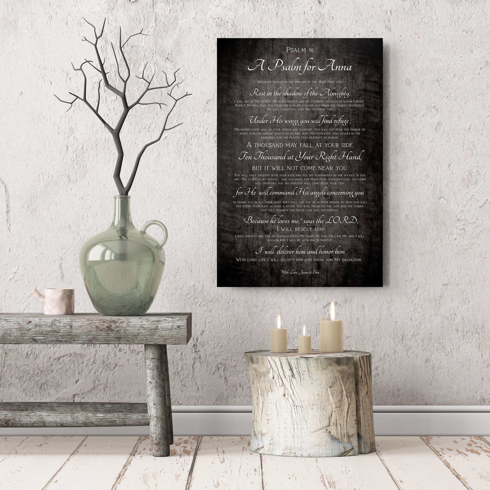 Personalized Gift for Military Wife, Psalm 91 Gift - HoneycombProverbs - Signs - Christian Wall Art