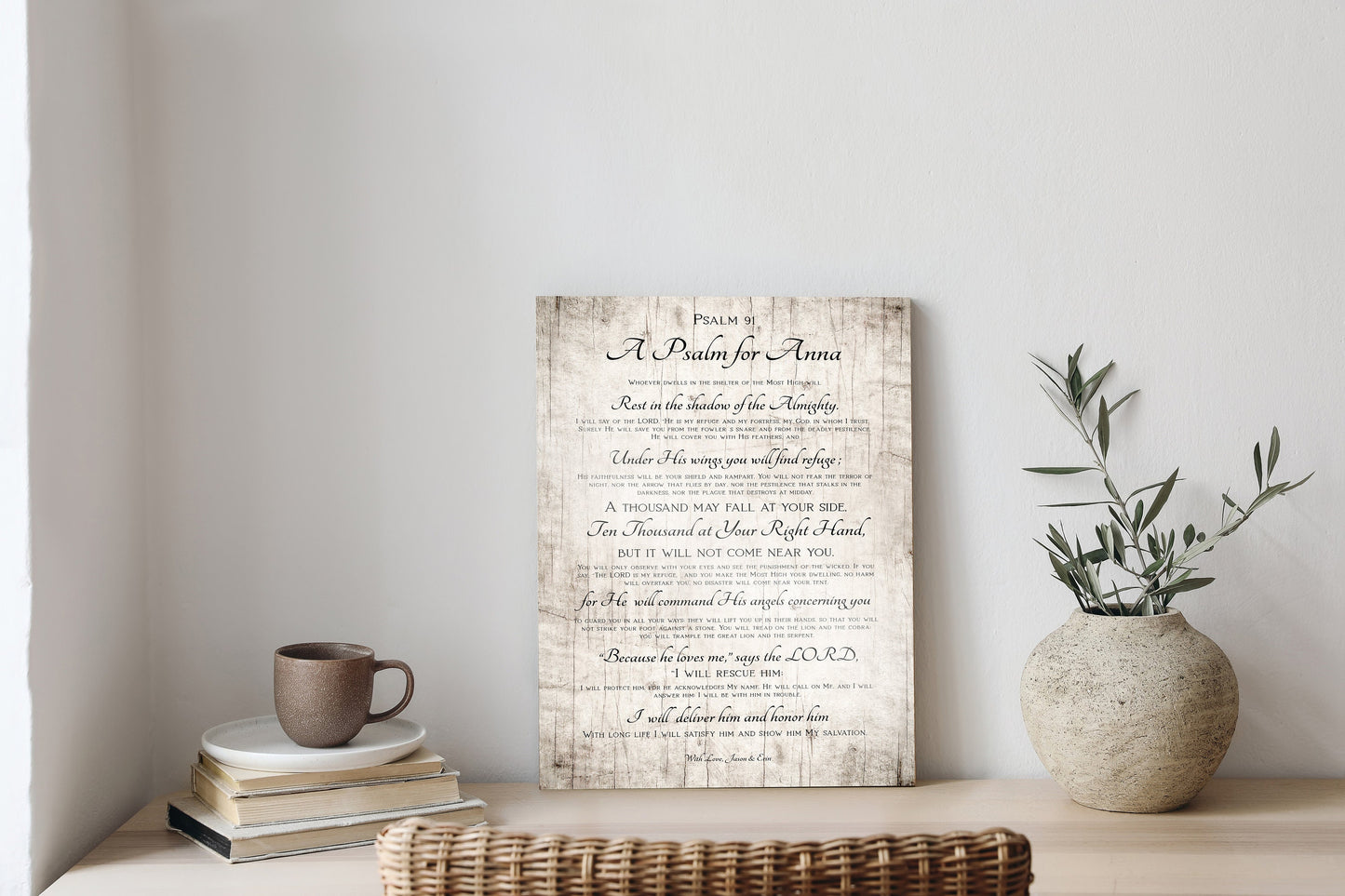 Personalized Gift for Military Wife, Psalm 91 Gift - HoneycombProverbs - Signs - Christian Wall Art