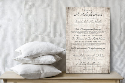 Personalized Psalm 91 Gift, Gift for Wife - HoneycombProverbs - Religious Home & Decor - Christian Wall Art
