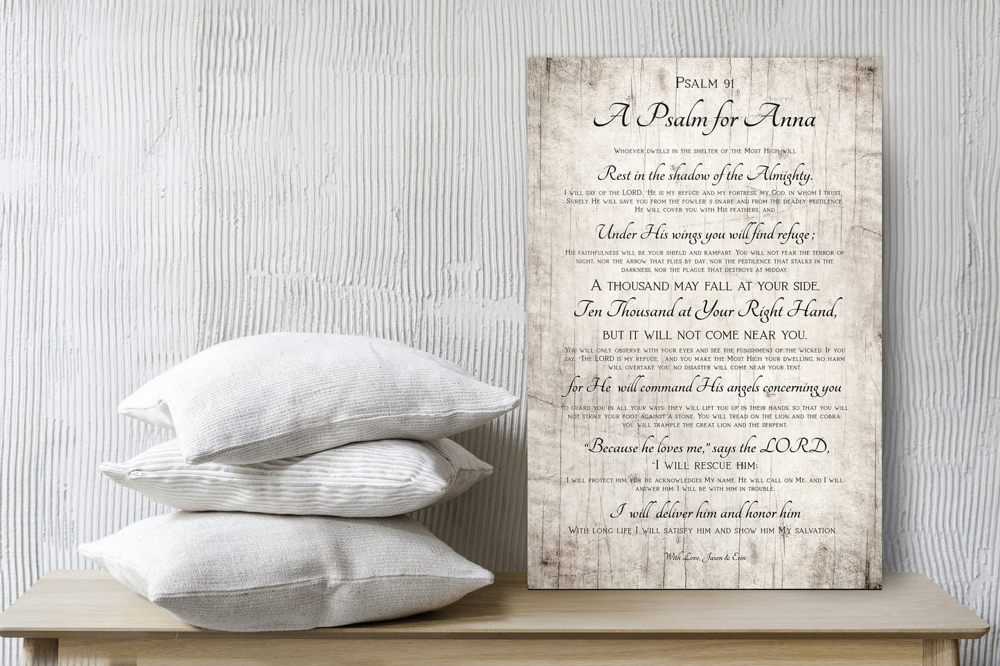 Personalized Gift for Military Wife, Psalm 91 Gift - HoneycombProverbs - Signs - Christian Wall Art