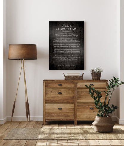 Soldier's Psalm 91, Personalized Man Cave Art - HoneycombProverbs - Religious Home & Decor - Luxury Corporate Gifts