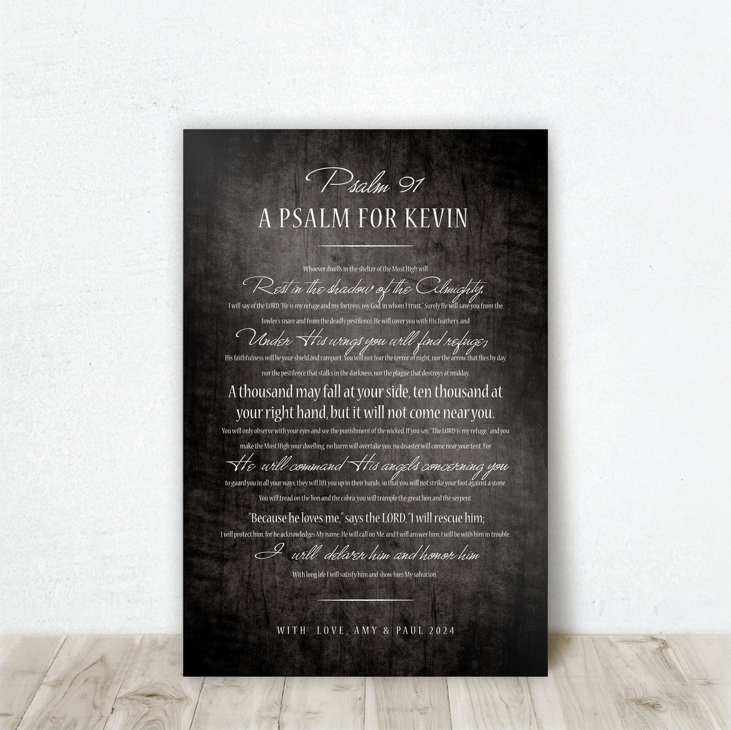 Soldier's Psalm 91, Personalized Man Cave Art - HoneycombProverbs - Religious Home & Decor - Luxury Corporate Gifts