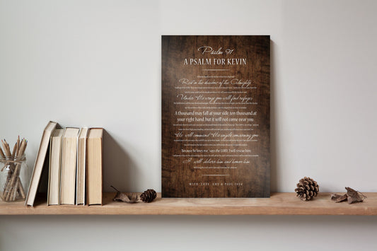 Soldier's Psalm 91, Personalized Man Cave Art - HoneycombProverbs - Religious Home & Decor - Luxury Corporate Gifts