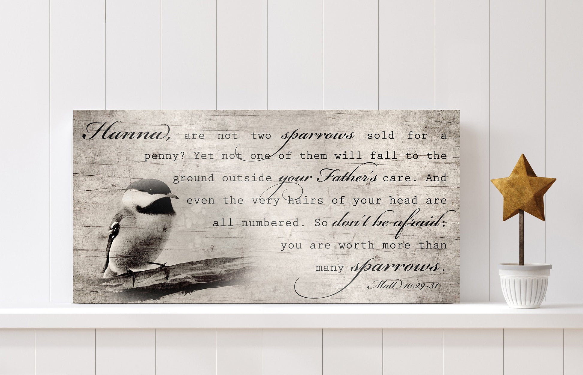 More than Many Sparrows, Matthew 10:29-31 Farmhouse Sign - HoneycombProverbs - Signs - Christian Wall Art