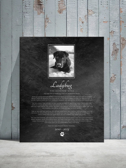 The Rainbow Bridge, Pet Loss Plaque - HoneycombProverbs - Pet Portraits - Photo Plaques