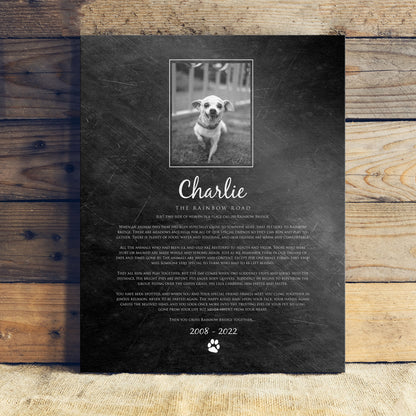 The Rainbow Bridge, Pet Loss Plaque - HoneycombProverbs - Pet Portraits - Photo Plaques