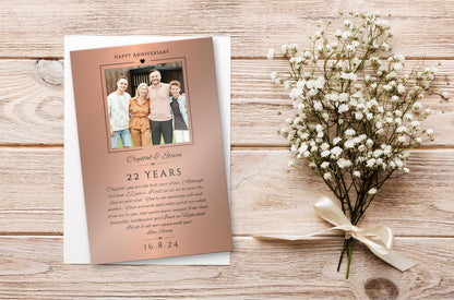 "Captured Milestones" Personalized Metal Photo Anniversary Card - HoneycombProverbs - Anniversary Cards - Tin and Aluminum Gifts