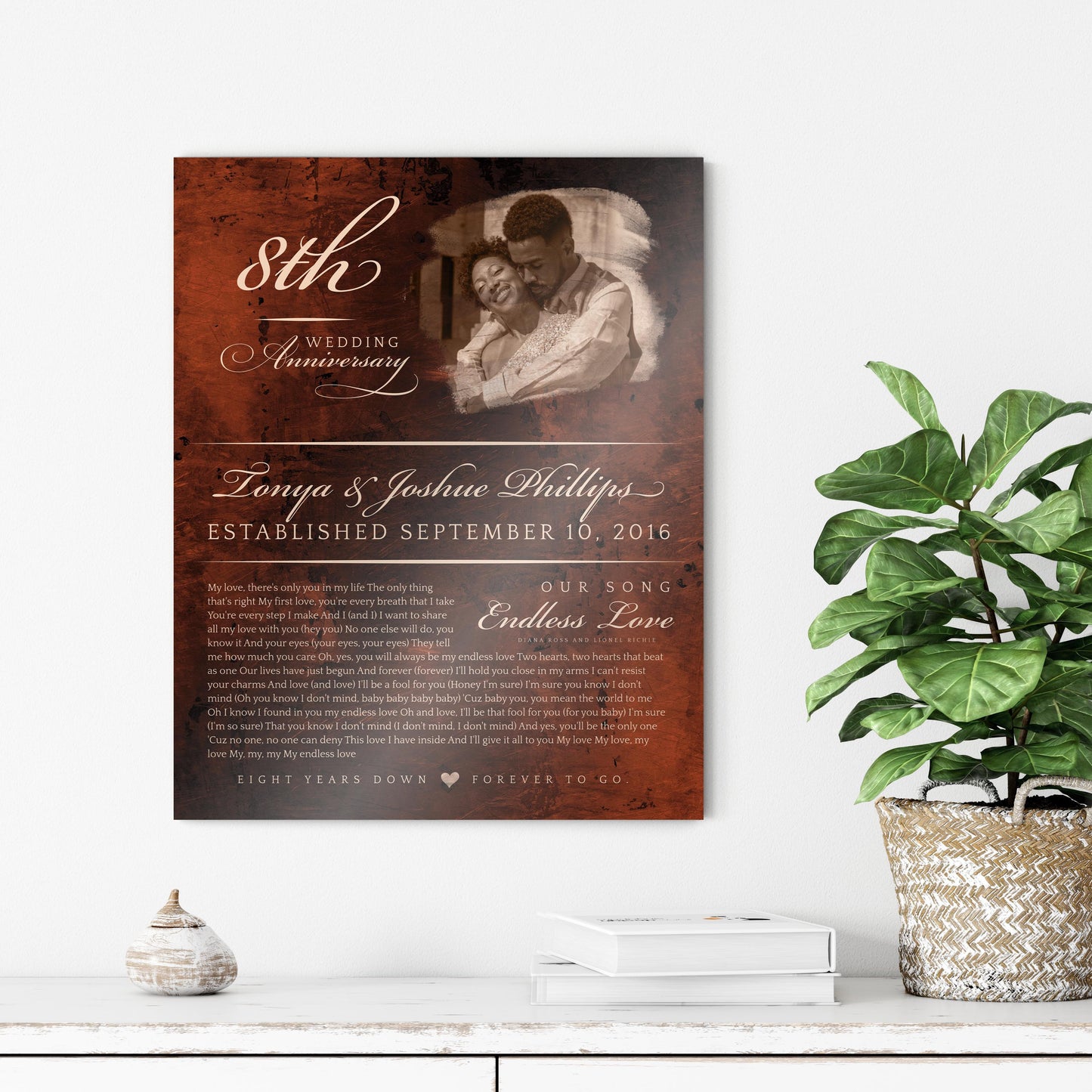 "Our Song, Our Story" Couples Milestone Plaque - HoneycombProverbs - Signs - Bronze Anniversary Gifts