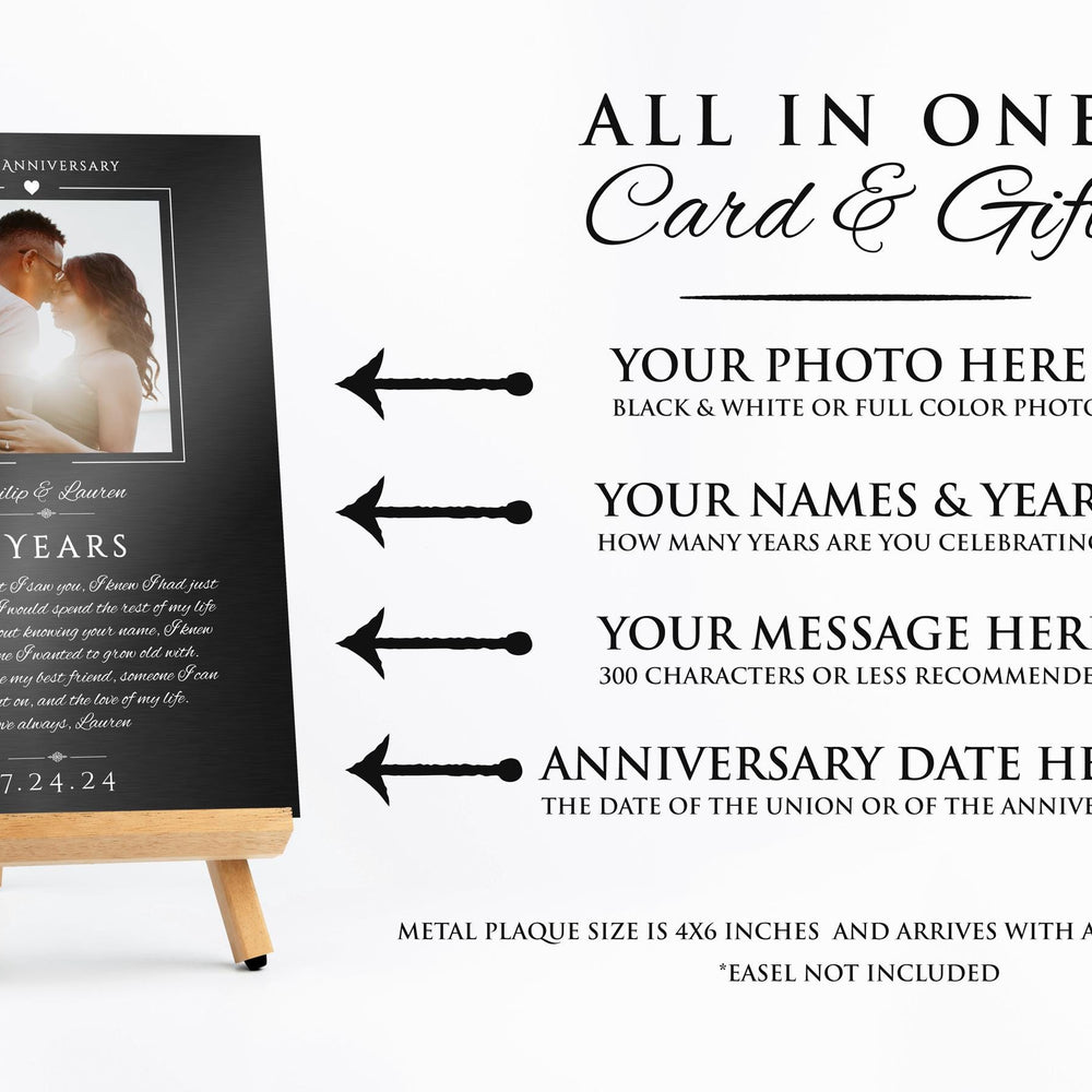 
                  
                    Metal Anniversary Card, Personalized, Tin Anniversary Card, Bronze Anniversary Card, Copper Anniversary Photo Card, 10th Anniversary Card
                  
                