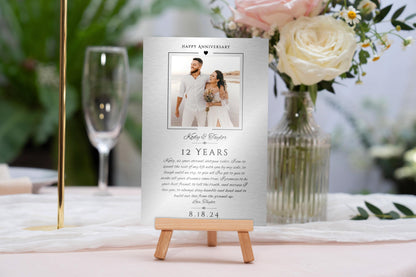 "Captured Milestones" Personalized Metal Photo Anniversary Card - HoneycombProverbs - Anniversary Cards - Tin and Aluminum Gifts