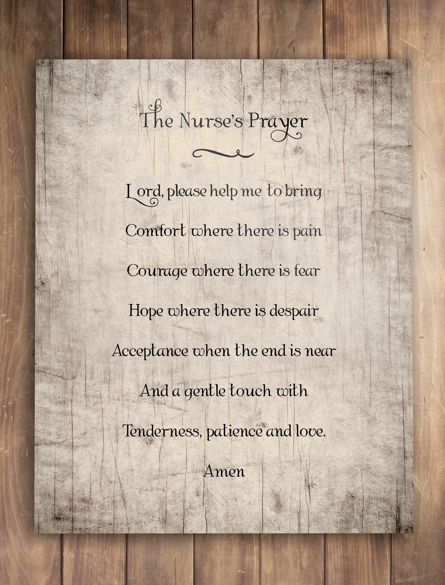 The Nurses Prayer Rustic Wood Word Art - HoneycombProverbs - Religious Home & Decor - Christian Wall Art