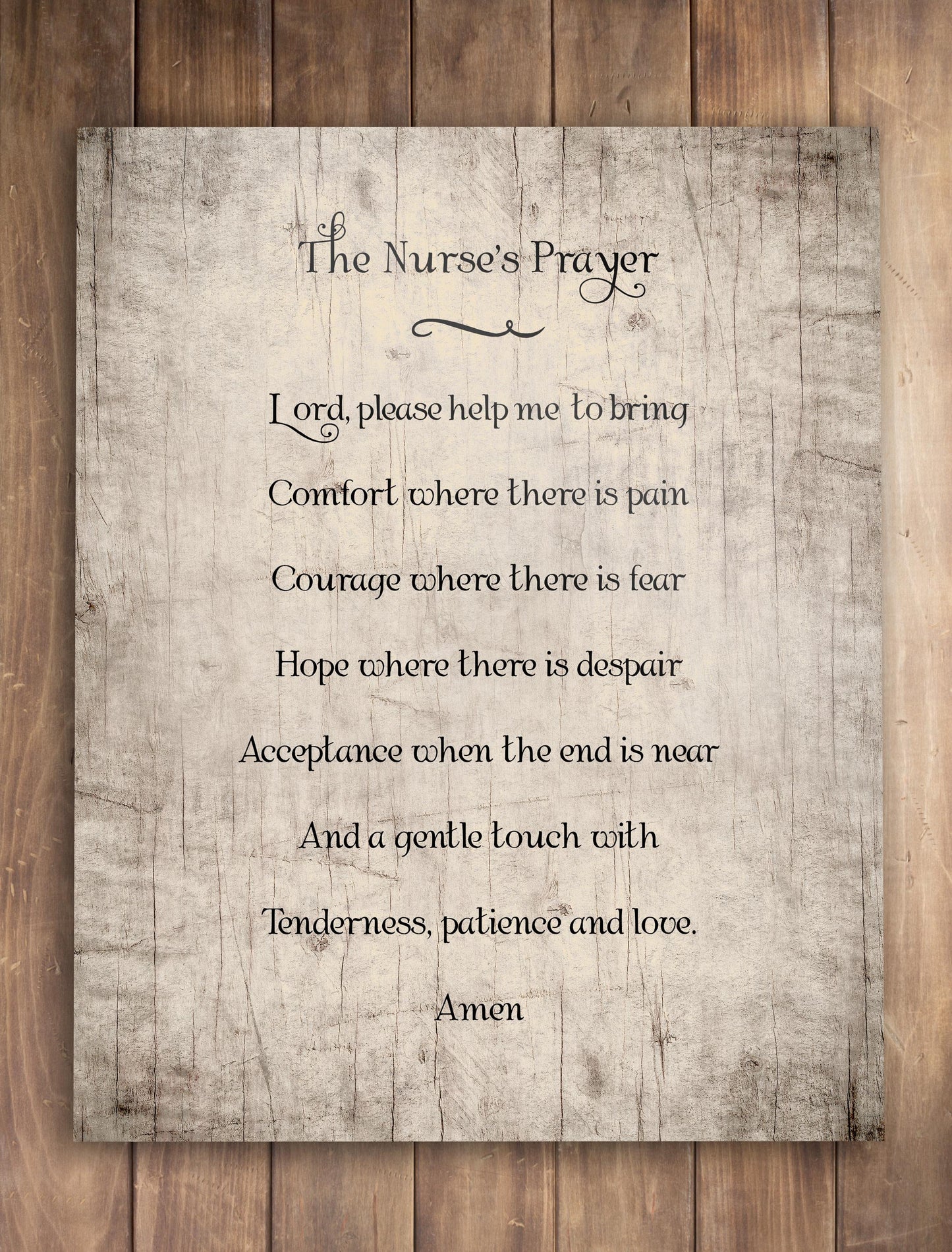 The Nurses Prayer Wooden Plaque, Nurse Gift, Prayer for Nurses, Caregiver Gift, National Nurse Day Gift, Gift for Hospice Worker