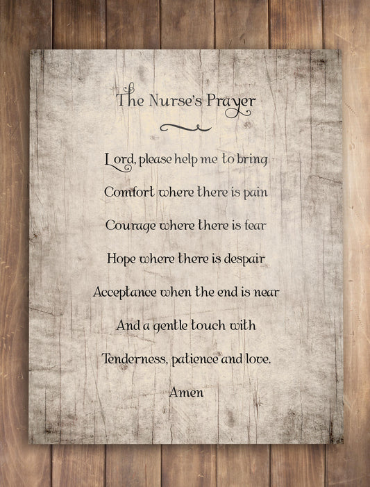 The Nurses Prayer, Artisan Wooden Sign or Plaque - HoneycombProverbs - Religious Home & Decor - Christian Wall Art