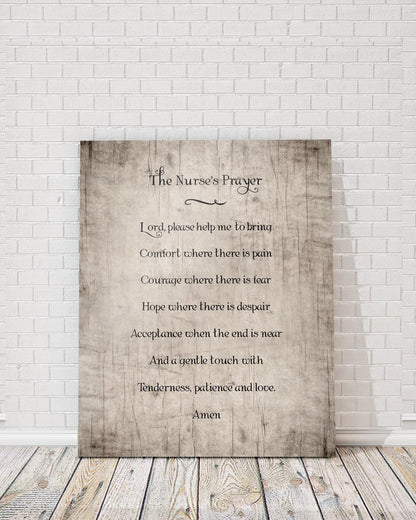 The Nurses Prayer Rustic Wood Word Art - HoneycombProverbs - Religious Home & Decor - Christian Wall Art