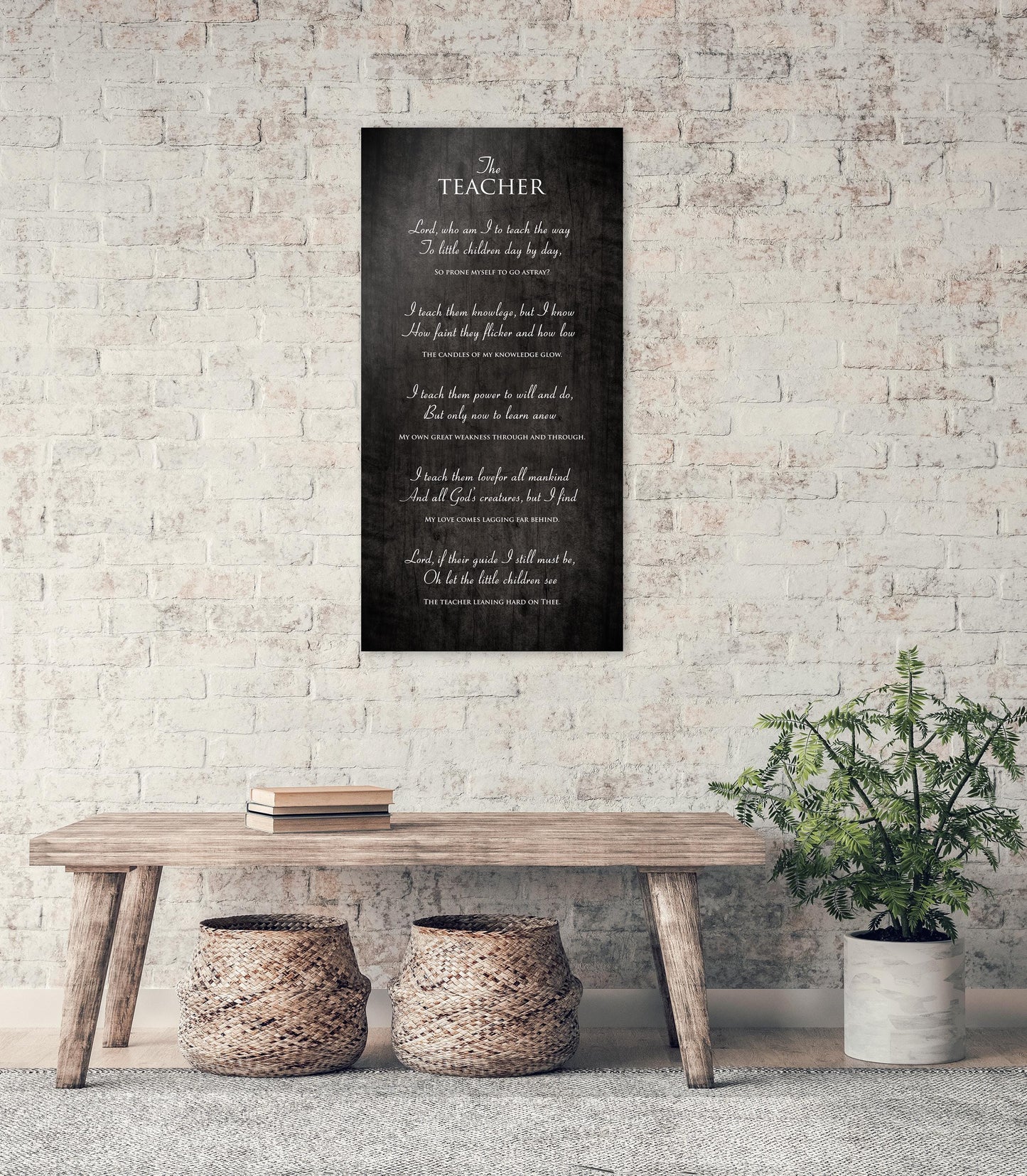 The Teacher, Rustic Poem on Wood - HoneycombProverbs - Signs - Christian Wall Art