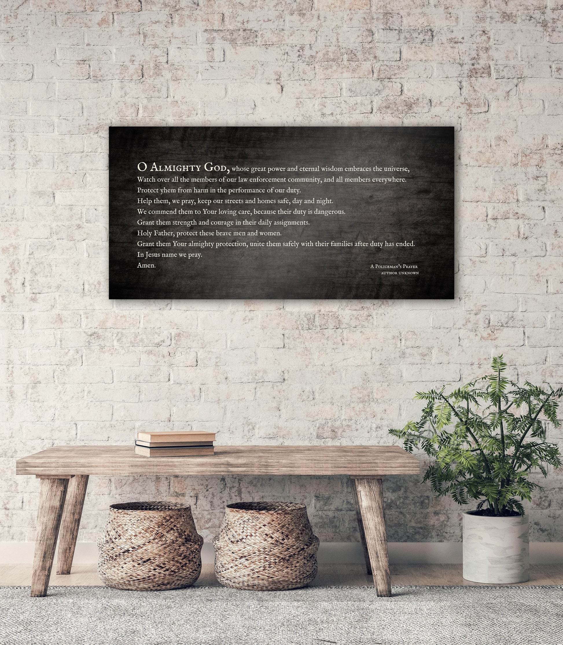 A Policeman's Prayer, Gift for Law Enforcement - HoneycombProverbs - Signs - Christian Wall Art