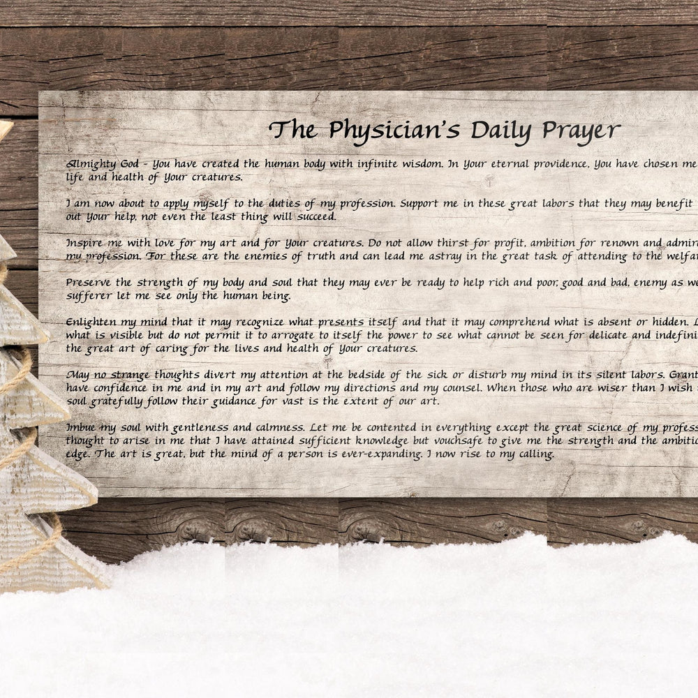 The Physician&#39;s Daily Prayer Artisan crafted Wood Wall decor or plaque