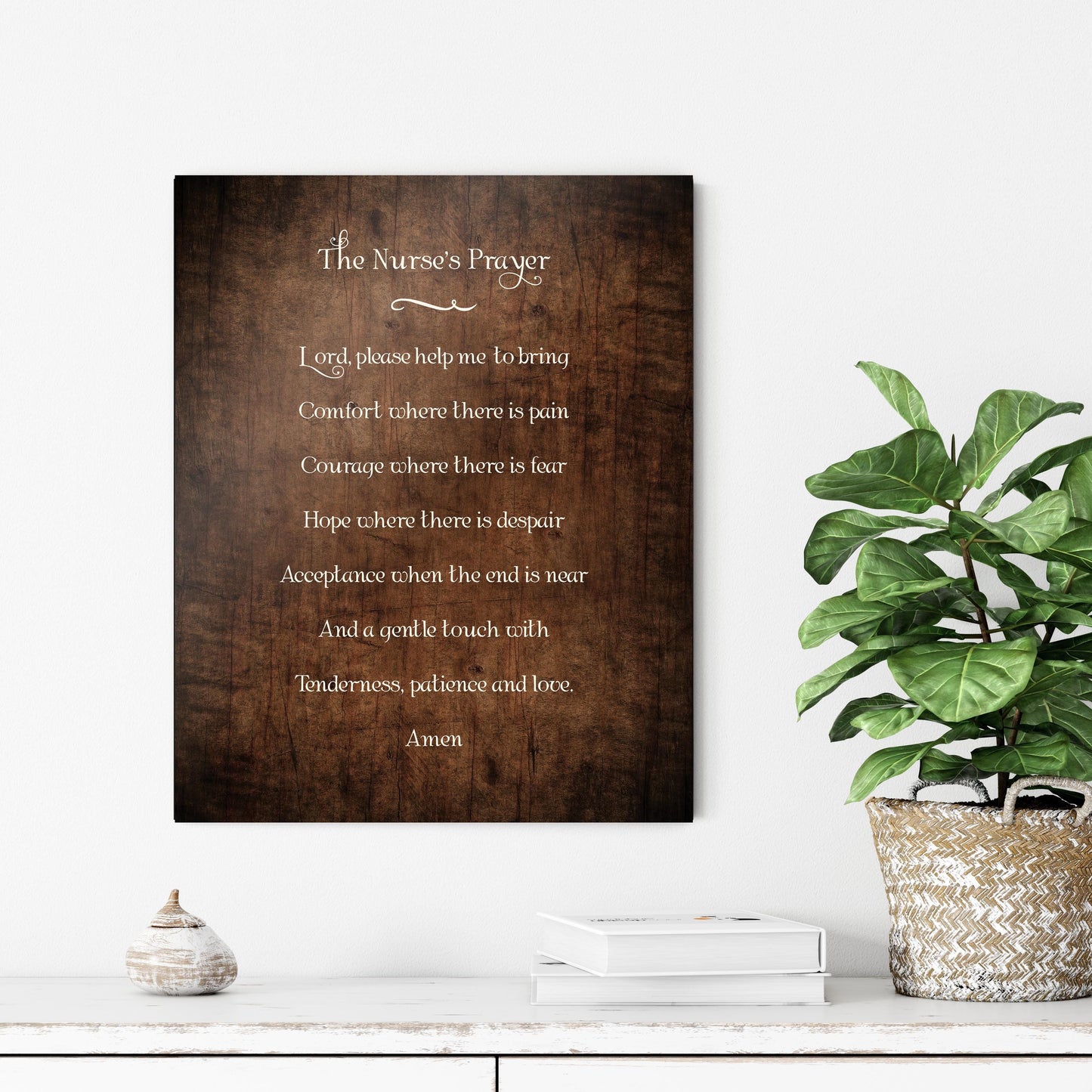 The Nurses Prayer, Artisan Wooden Sign or Plaque - HoneycombProverbs - Religious Home & Decor - Christian Wall Art