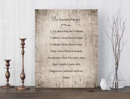 The Nurses Prayer, Artisan Wooden Sign or Plaque - HoneycombProverbs - Religious Home & Decor - Christian Wall Art