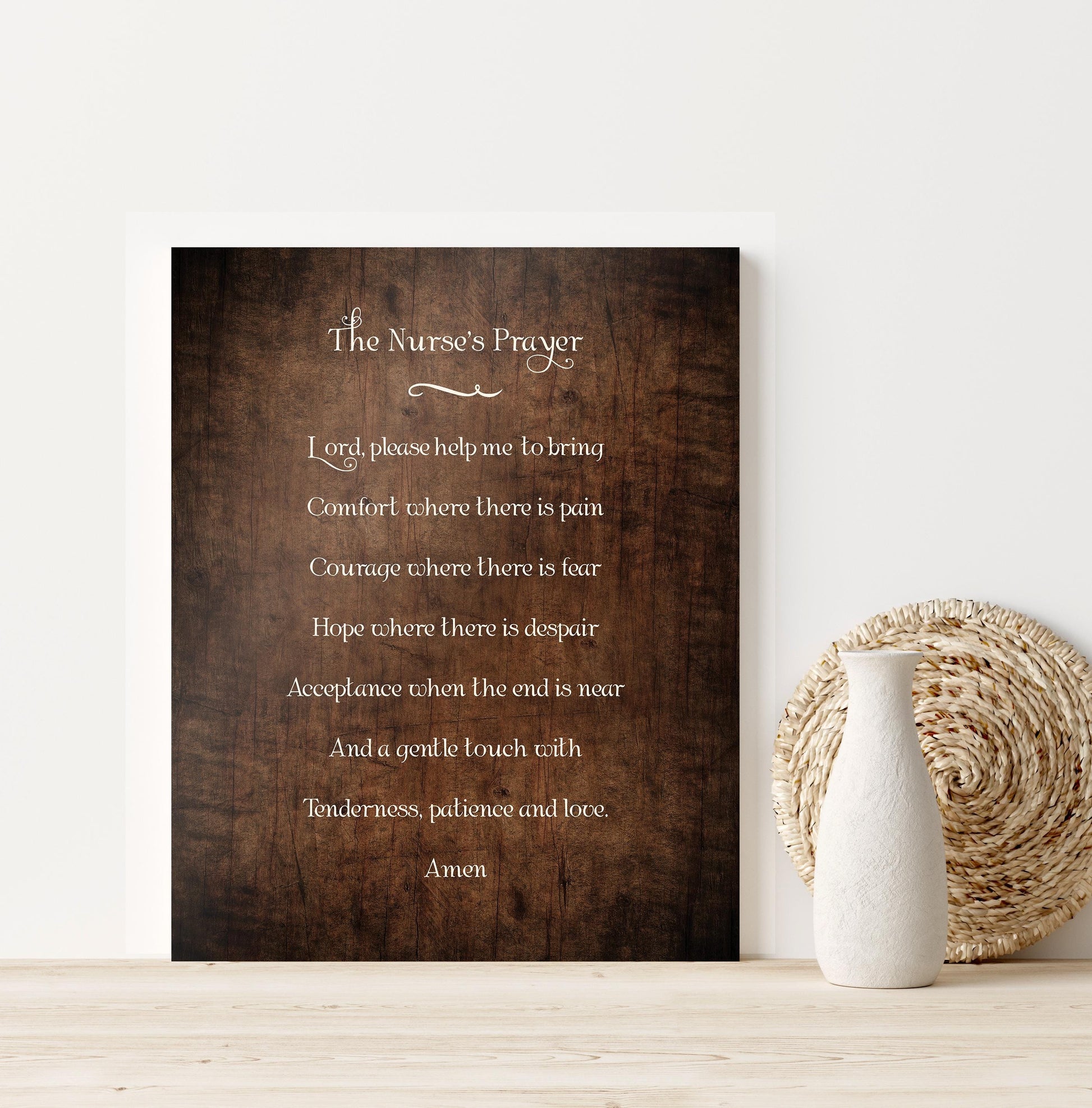 The Nurses Prayer, Artisan Wooden Sign or Plaque - HoneycombProverbs - Religious Home & Decor - Christian Wall Art